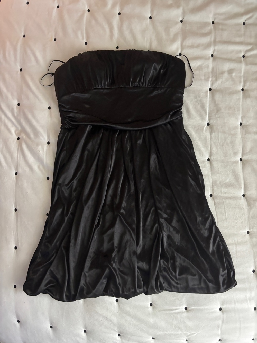 Classic Black Strapless Satin Dress